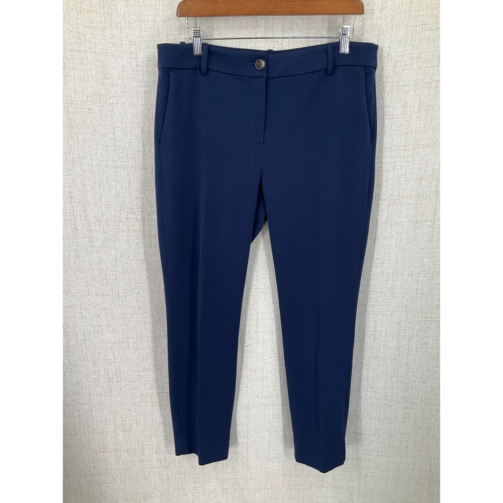 J.Crew Dress Pants Womens 12 Navy Blue Tapered Career Minimalist Professional